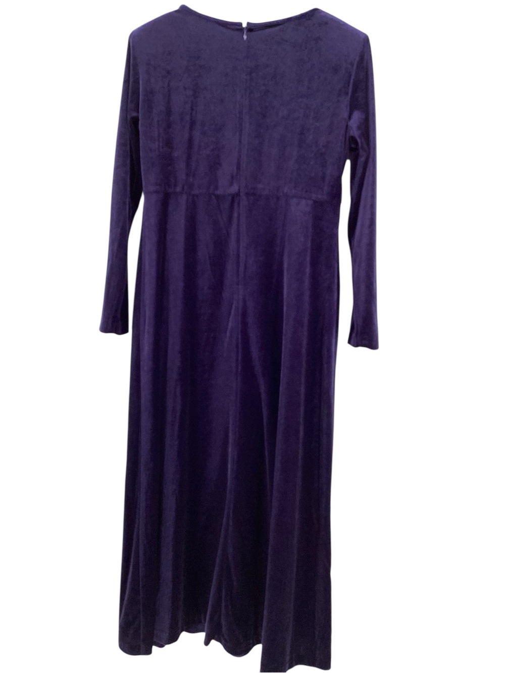 Vintage Velvet Square-Neck Long Sleeve Maxi Dress - Purple - Picture 2 of 9